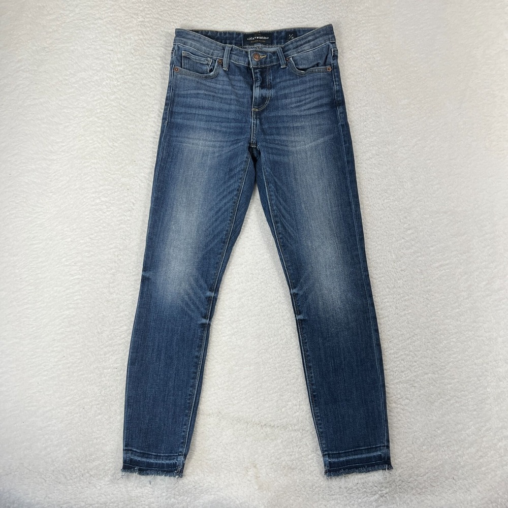 Lucky Brand Jeans Womens 2/26 Blue Mid Rise Ava Crop (26x26) Casual Stretch Prep